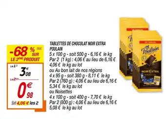 Tablettes de Chocolat Noir Extra Poulain