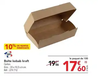 METRO Boîte kebab kraft offre