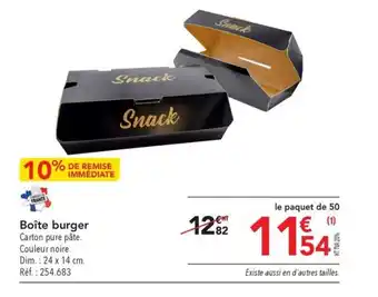 METRO Boîte burger offre