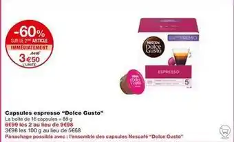 Monoprix Capsules de café offre