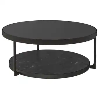 IKEA FrÖtorp Table basse, anthracite marbré/noir verre, 88 cm offre