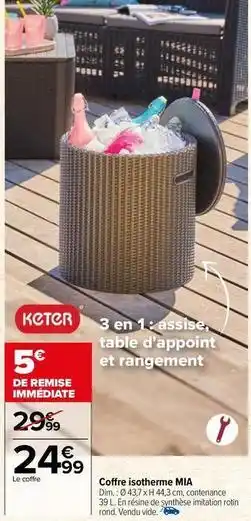 Carrefour Keter - coffre isotherme mia offre