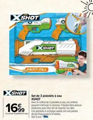 Carrefour Xshot - set de 3 pistolets à eau offre