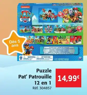 Colruyt Puzzle Pat'Patrouille 12 en1 offre