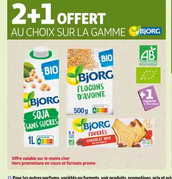 Auchan Supermarché BJORG 2+1 OFFERT AU CHOIX SUR LA GAMME BJORG offre