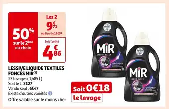 Auchan Supermarché MIR LESSIVE LIQUIDE TEXTILES FONCÉS(1) offre