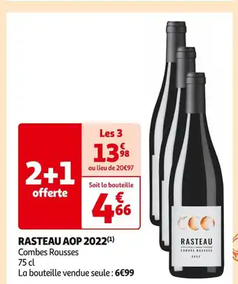 Auchan Supermarché Combes Rousses RASTEAU AOP 2022 offre