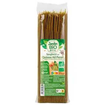 Auchan Pâtes Spaghetti Colorées Quinoa Persil Ail Bio Jardin Bio Etic offre