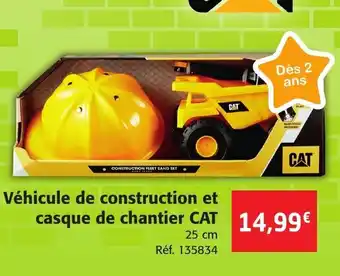 Véhicule de Construction Et Casque de Chantier CAT
