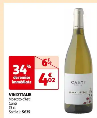 Auchan Supermarché Canti VIN D'ITALIE offre