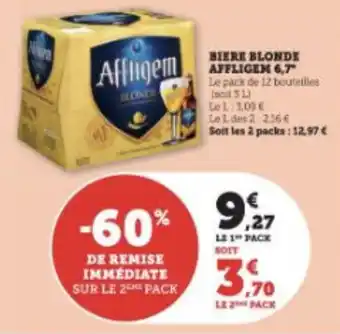 Super U BIERE BLONDE AFFLIGEM 6,7 offre