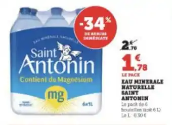 Super U EAU MINERALE NATURELLE SAINT ANTONIN offre