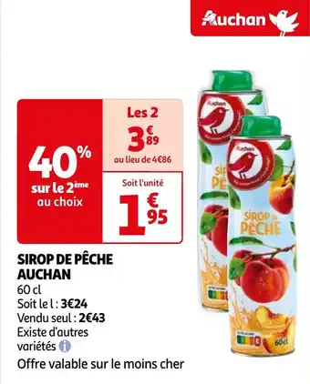 Auchan SIROP DE PÊCHE AUCHAN offre