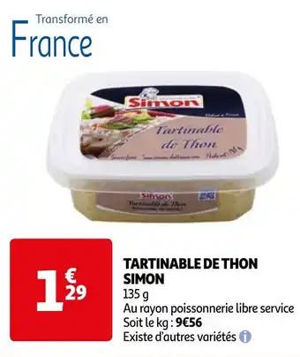 Auchan TARTINABLE DE THON SIMON offre