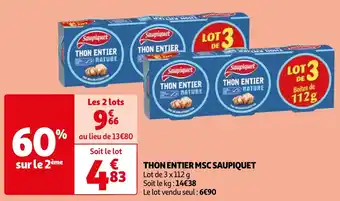 Auchan THON ENTIER MSC SAUPIQUET offre