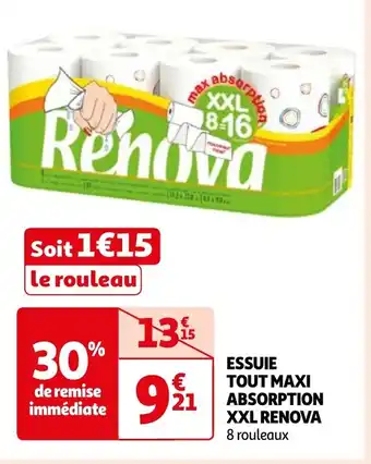 Auchan ESSUIE TOUT MAXI ABSORPTION XXL RENOVA offre