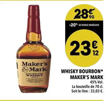 Supeco Whisky Bourbon Maker's Mark offre