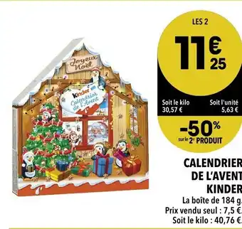 Supeco Calendrier de l'Avent Kinder offre