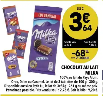 Chocolat au lait Milka