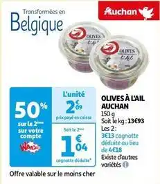 Auchan Auchan - olives à l'ail offre