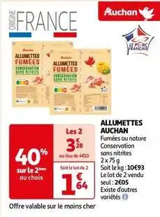 Auchan Auchan - allumettes fumees offre