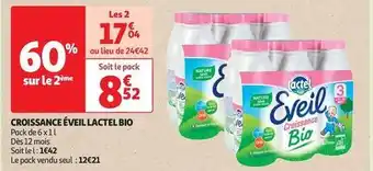 Auchan Supermarché Lactel - croissance éveil bio offre