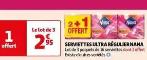 Auchan Nana - serviettes ultra regulier offre