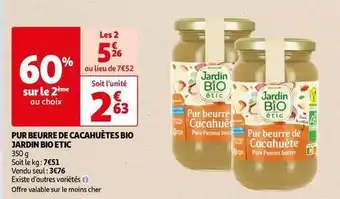 Auchan Jardin bio etic - pur beurre de cacahuètes bio offre