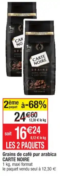 Cora x Carrefour Grains De Cafè Pur Arabica Carte Noire offre