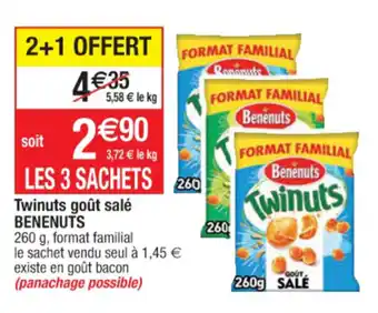 Cora x Carrefour Twinuts Gout Salè Banenuts offre
