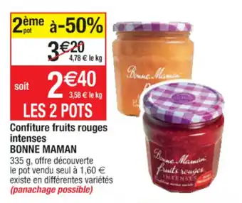 Cora x Carrefour Confiture Fruits Rouges Intenses Bonne Maman offre