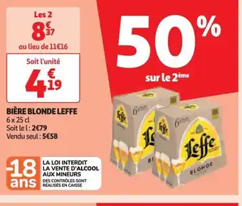 Auchan Supermarché BIÈRE BLONDE LEFFE offre