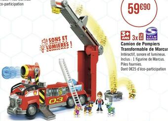 Géant Casino Spin master camion de pompiers transformable de marcus offre