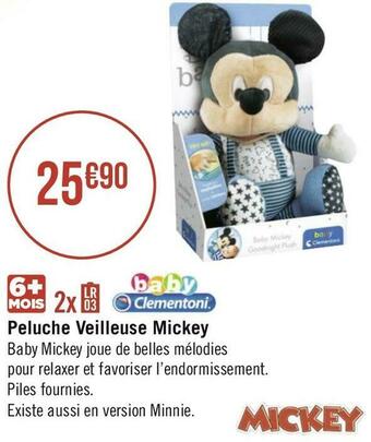 Clementoni peluche veilleuse mickey