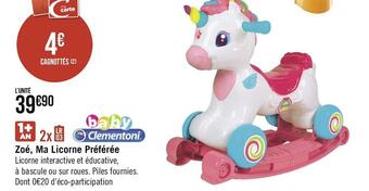 Géant Casino Clementoni zoé, ma licorne préférée offre