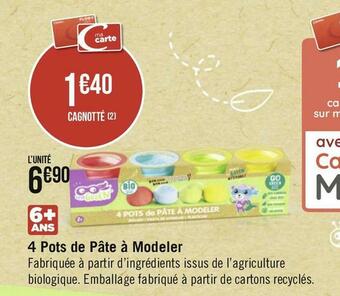 Géant Casino 4 pots de pâte à modeler offre