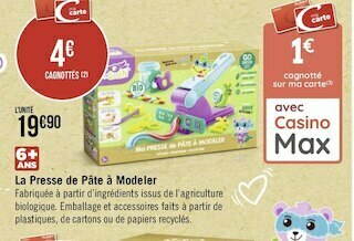 Géant Casino Super green la presse de pâte à modeler offre