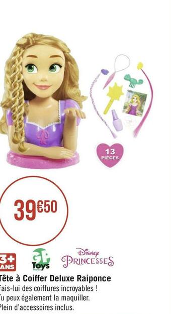 Disney princess / gp toys tête à coiffer deluxe raiponce