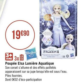 Géant Casino Disney poupée elsa lumière aquatique offre