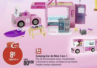 Géant Casino Barbie camping-car de rêve 3-en-1 offre