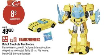 Géant Casino Hasbro robot dinobots bumblebee offre