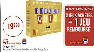 Géant Casino Dujardin burger quiz offre