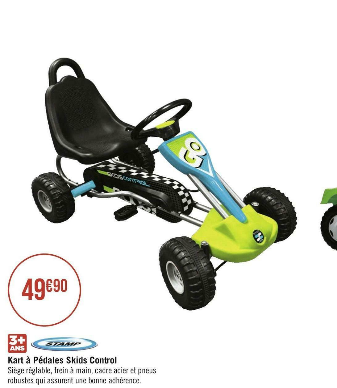 Promo Stamp kart à pédales skids control chez Géant Casino