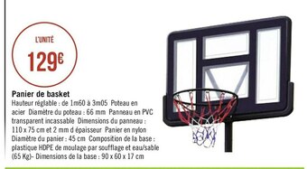 Géant Casino Panier de basket offre