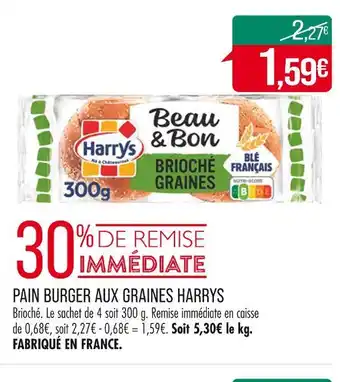 Match HARRYS PAIN BURGER AUX GRAINES offre