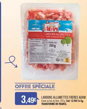 Match FRERES ADAM LARDONS ALLUMETTES offre