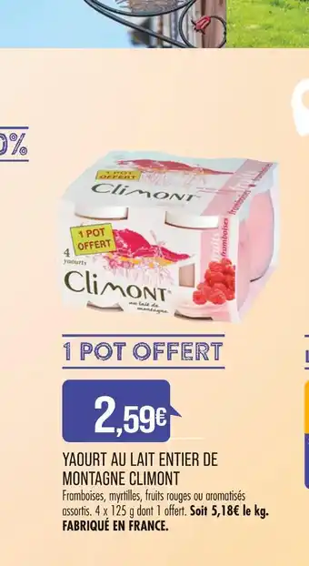 Match CLIMONT YAOURT AU LAIT ENTIER DE MONTAGNE offre