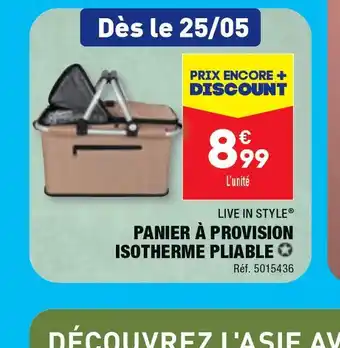 LIVE IN STYLE PANIER À PROVISION ISOTHERME PLIABLE