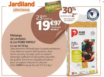 Jardiland PURE FAMILY Mélange de céréales & Lin offre