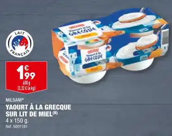 ALDI MILSANI YAOURT À LA GRECQUE SUR LIT DE MIEL offre